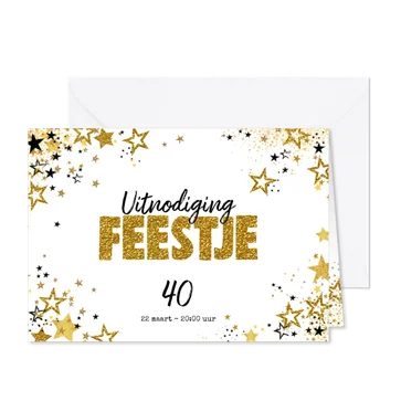 Uitnodiging feestje moderne feestelijke kaart sterren